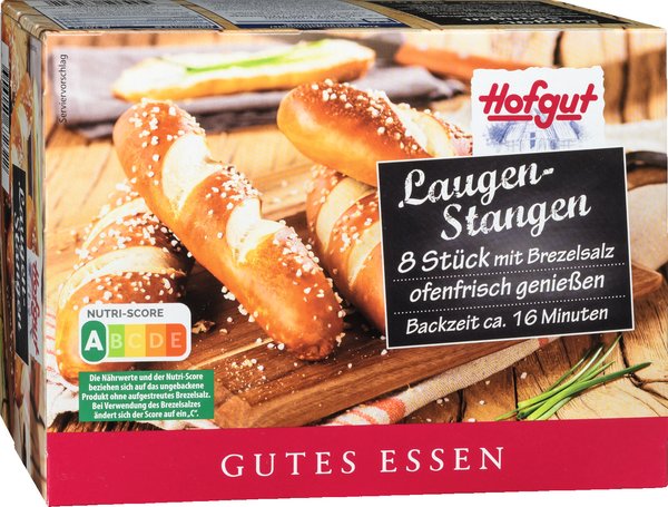 Hofgut Laugenstangen mit Brezelsalz 8 Stück 818g