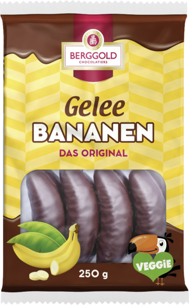 Berggold Gelee Banane schokoliert 250g