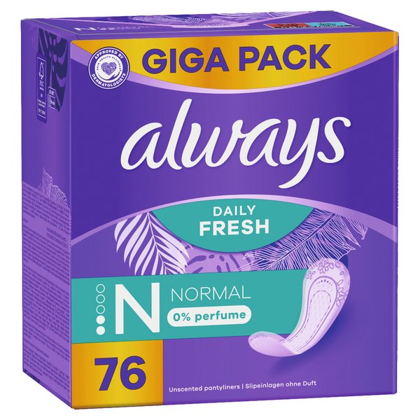 Always Daily Slipeinlagen Fresh Normal ohne Duft 76 Stück Always Daily Slipeinlagen Fresh Normal ohne Duft 76 Stück
