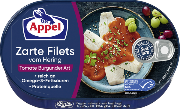 Appel Heringsfilets Tomate Burgunder Art 200g Appel Heringsfilets Tomate Burgunder Art 200g
