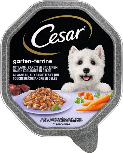 Cesar Garten-Terrine Lamm, Karotten & Koriander in Gelee 150g Cesar Garten-Terrine Lamm, Karotten & Koriander in Gelee 150g