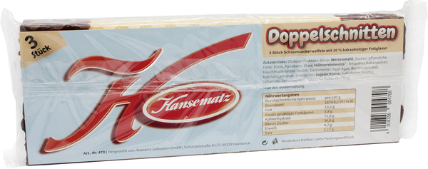 Hansematz Doppelschnitten 3 Stück 81g Hansematz Doppelschnitten 3 Stück 81g