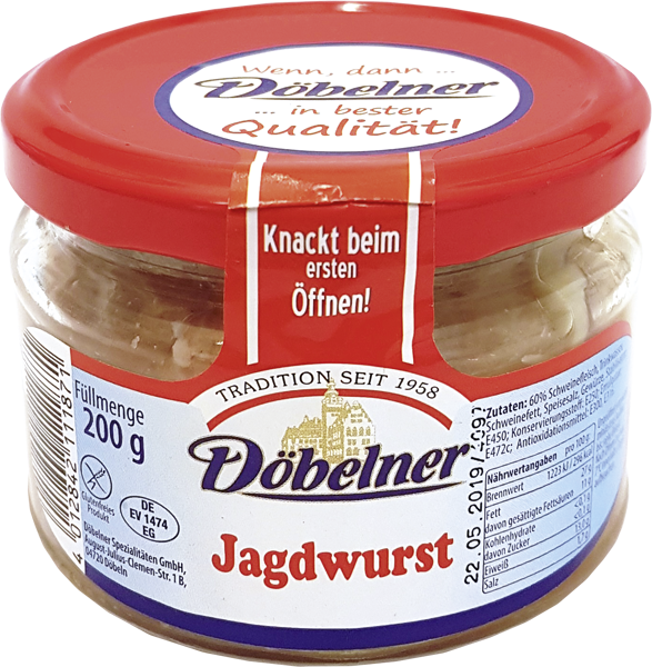 Döbelner Jagdwurst im Glas 200 g Döbelner Jagdwurst im Glas 200 g