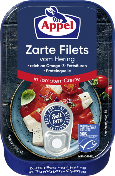 Appel Heringsfilets Tomaten-Creme 100g Appel Heringsfilets Tomaten-Creme 100g