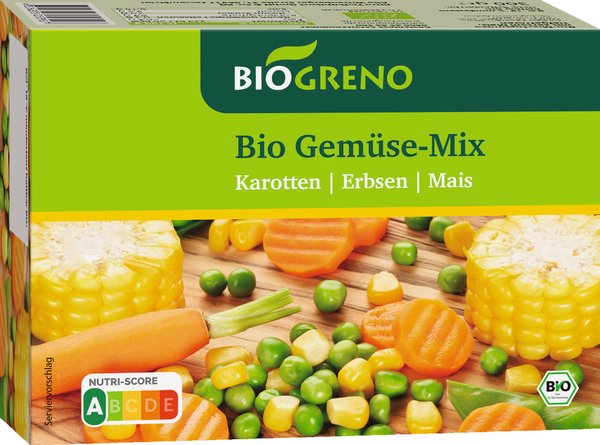 Biogreno Gemüse-Mix mit Karotten, Erbsen, Mais 300g