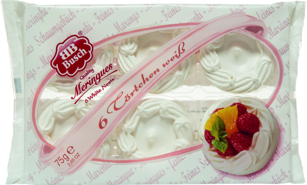 Busch 6 Baiser-Törtchen weiß 75g Busch 6 Baiser-Törtchen weiß 75g