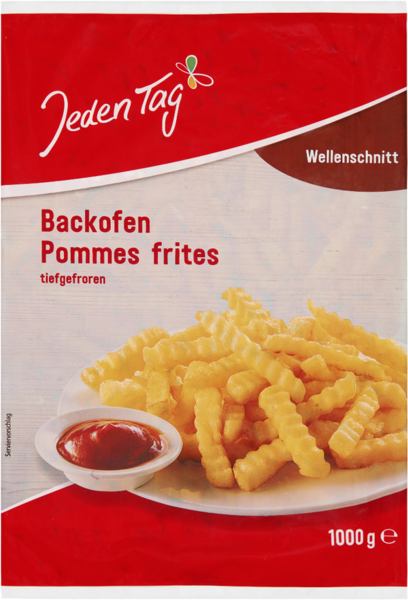 Jeden Tag Backofen Pommes Frites Wellenschnitt 1000g Jeden Tag Backofen Pommes Frites Wellenschnitt 1000g
