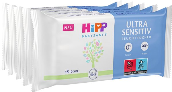 HiPP Babysanft Feuchttücher Ultra Sensitiv 5x48 Stück HiPP Babysanft Feuchttücher Ultra Sensitiv 5x48 Stück