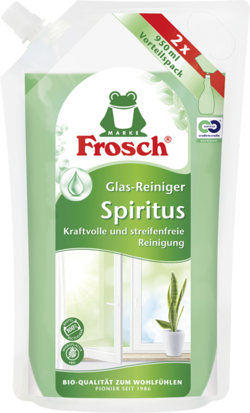 Frosch Spiritus Glas-Reiniger Nachfüllbeutel 950ml Frosch Spiritus Glas-Reiniger Nachfüllbeutel 950ml