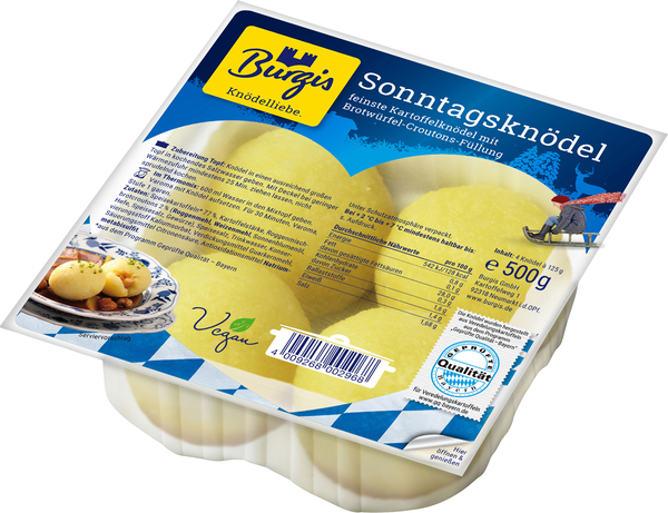 Burgis Sonntagsknödel gefüllt 4x125g Burgis Sonntagsknödel gefüllt 4x125g