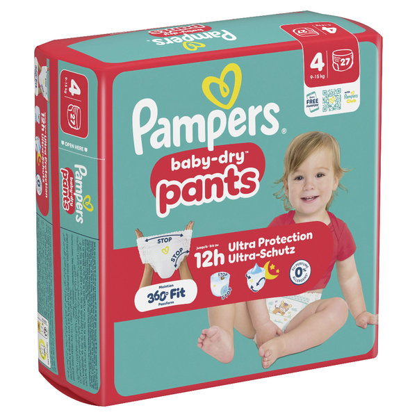 Pampers Baby Dry Pants Windeln Gr.4 Maxi 9-15kg 27 Stück