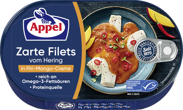 Appel Heringsfilets Piri-Mango-Creme 200g Appel Heringsfilets Piri-Mango-Creme 200g