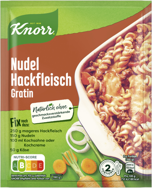 Knorr Fix Nudel Hackfleisch Gratin 36g Knorr Fix Nudel Hackfleisch Gratin 36g