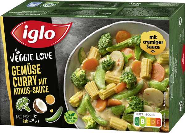 iglo Veggie Love Gemüse Curry mit Kokos-Sauce 400g iglo Veggie Love Gemüse Curry mit Kokos-Sauce 400g