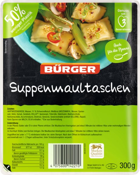 Bürger Suppenmaultaschen 300g Bürger Suppenmaultaschen 300g