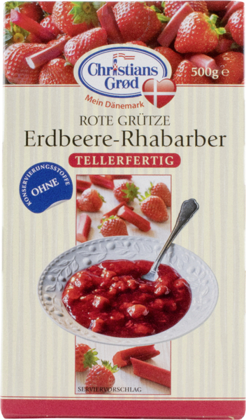 Christians Grod Rote Grütze Erdbeere-Rhabarber 500g