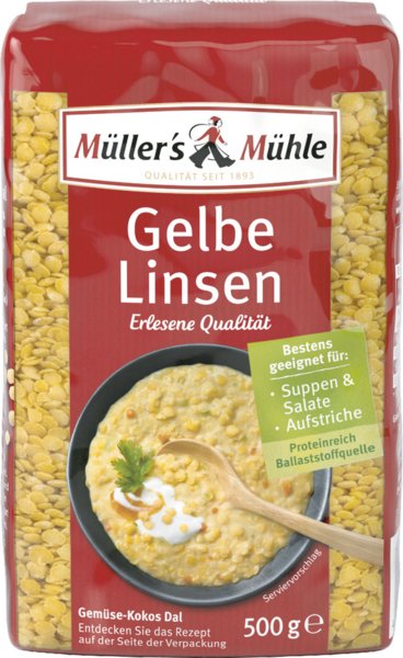 Müller's Mühle Gelbe Linsen 500g Müller's Mühle Gelbe Linsen 500g