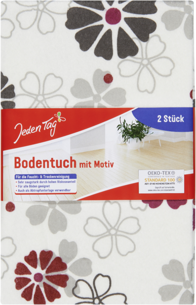 Jeden Tag Bodentuch mit Motiv 50x47cm 2 Stück Jeden Tag Bodentuch mit Motiv 50x47cm 2 Stück