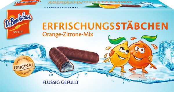 De Beukelaer Erfrischungsstäbchen Orange-Zitrone-Mix 75g De Beukelaer Erfrischungsstäbchen Orange-Zitrone-Mix 75g