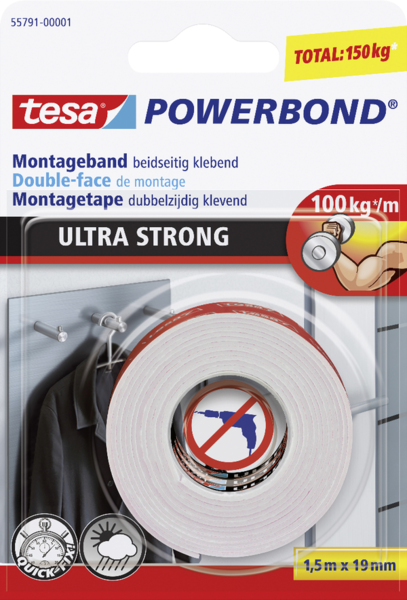Tesa Powerbond Ultra Strong 19mm x 1,5m Tesa Powerbond Ultra Strong 19mm x 1,5m